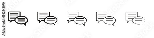 Text chat icon logo set concept stock vector illustration.