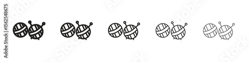Wool ball icon logo set concept stock vector illustration.