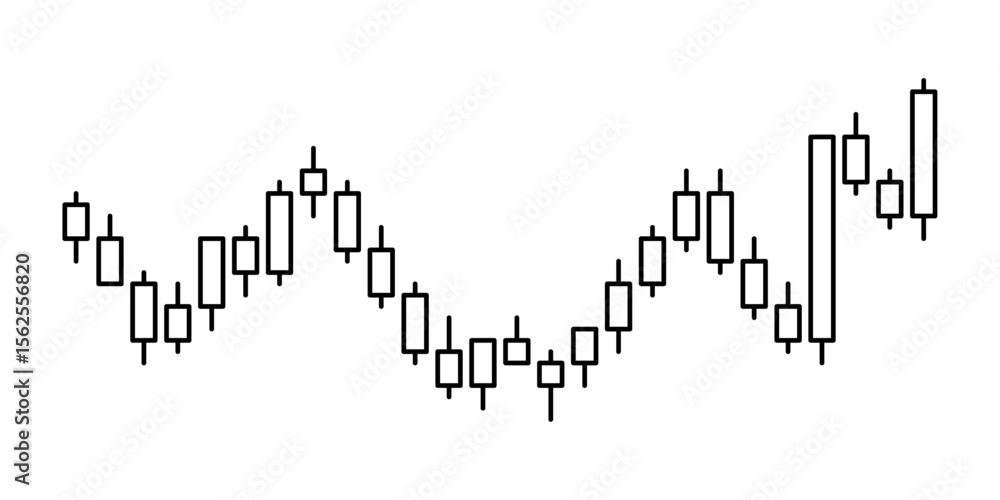 Obraz premium Candlestick Chart Pattern Design Element for Financial Themes. Suitable for use in stock trading layouts, fintech presentations, investment websites, or cryptocurrency-themed graphics.