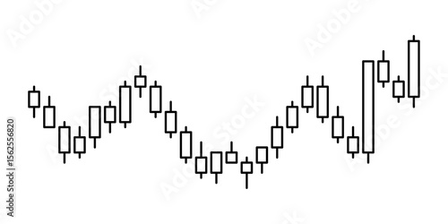 Candlestick Chart Pattern Design Element for Financial Themes. Suitable for use in stock trading layouts, fintech presentations, investment websites, or cryptocurrency-themed graphics.