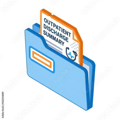 Outpatient summary folder with medical records.