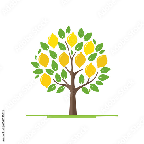 Lemon Tree Icon on a Transparent Background