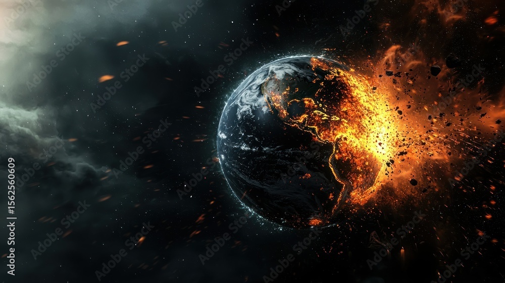 Fototapeta premium Exploding earth graphic design