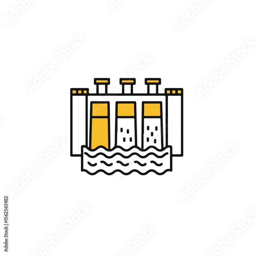 A geometric illustration of a hydroelectric dam