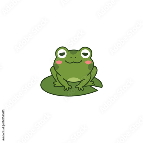 An icon of a cute cartoon frog peeking out from behind a lily pad, suggesting shyness, observation, or a playful hide-and-seek.