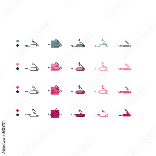 Pocket knife icon for survival and camping tool.