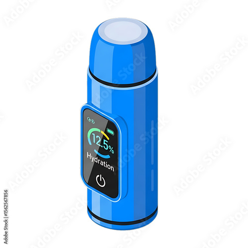 Smart thermos bottle with temperature display.