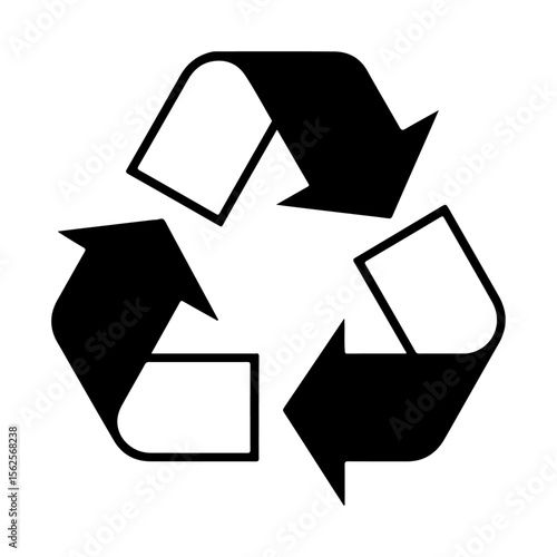 recycle symbol icon on black