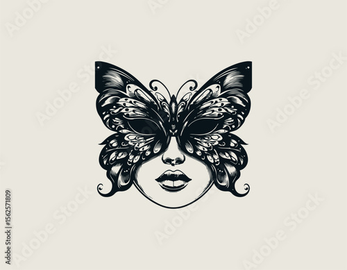 Elegant butterfly woman logo vector illustration symbolizing beauty, transformation, and feminine strength in a graceful style