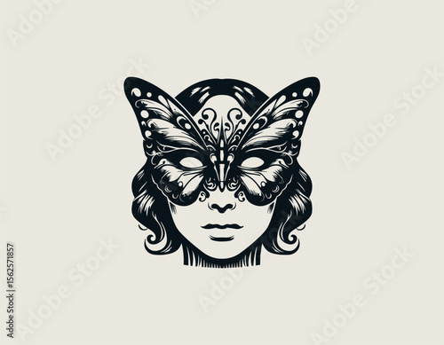 Elegant butterfly woman logo vector illustration symbolizing beauty, transformation, and feminine strength in a graceful style
