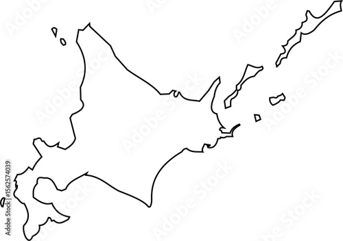 Photos Outline map of Hokkaido, Japan region