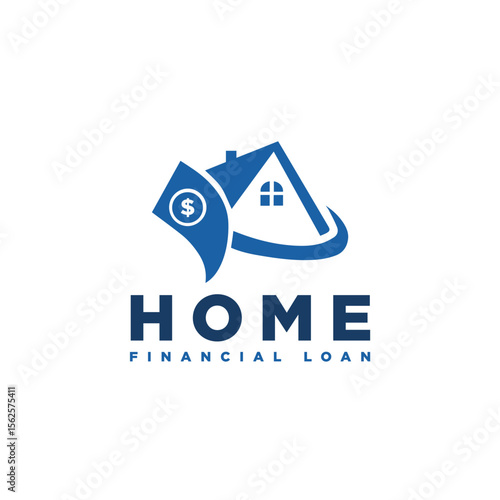 Home Financial Loan Logo Vector Simple