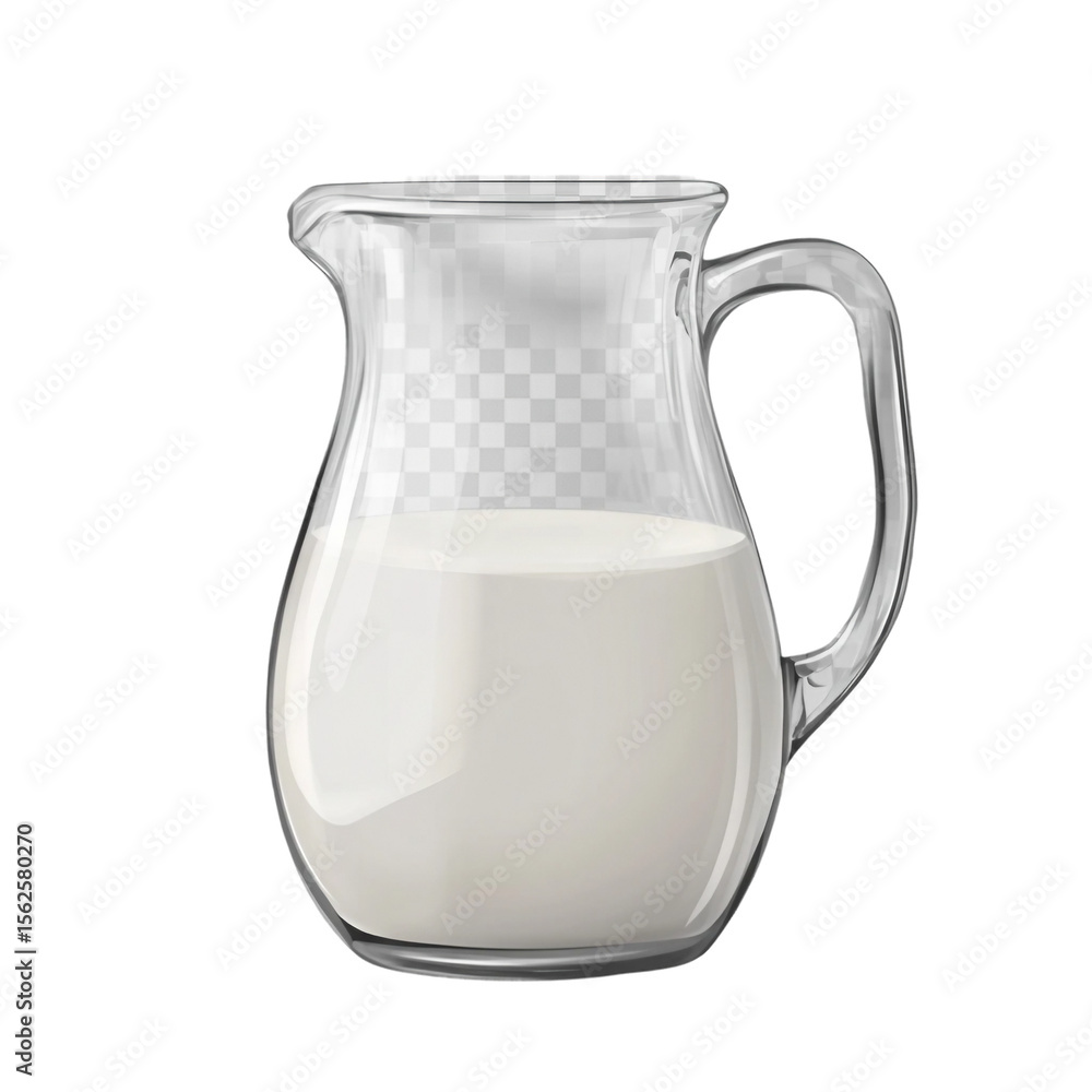 Milk jug with handle isolated on white background Milk jug with handle isolated on white background