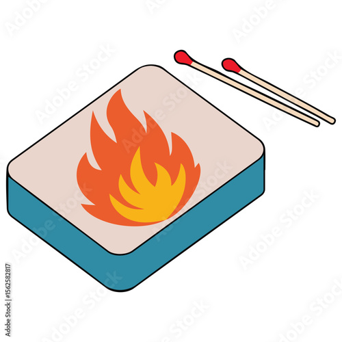 Vintage wooden matchbox with strike pad fire starter vector