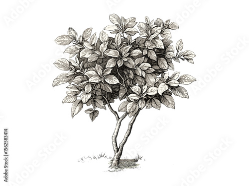 Boxelder Tree vintage engraving, botanical art, rustic woodland decor, retro sketch, black line art, nature tree drawing, old engraving style, antique tree illustration, natural forest decor