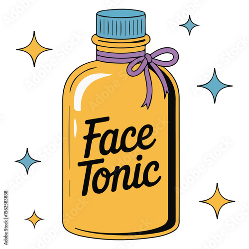 Skincare toner bottle with dropper beauty product vector