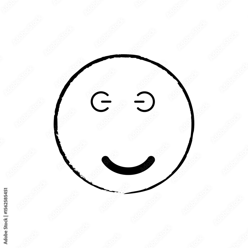 Fototapeta premium Hand-drawn Smiling Face Emoji Simple Vector Illustration