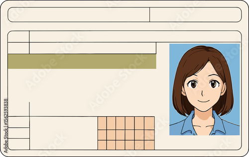 女性の免許証のイラスト
