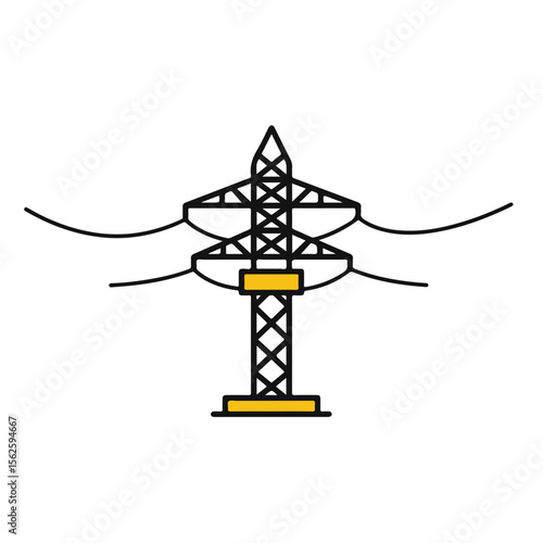 Electrical power pylon isolated.