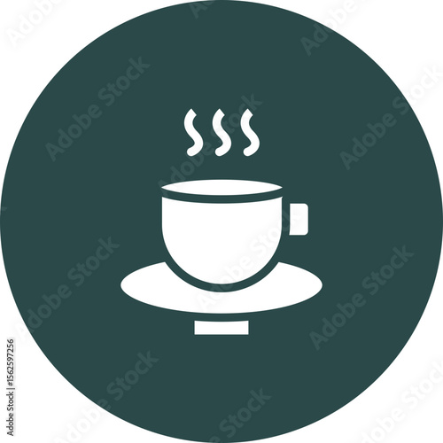 Chinese Tea Cup Vector Icon Design