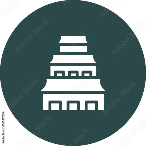 Chinese Temple Vector Icon Design
