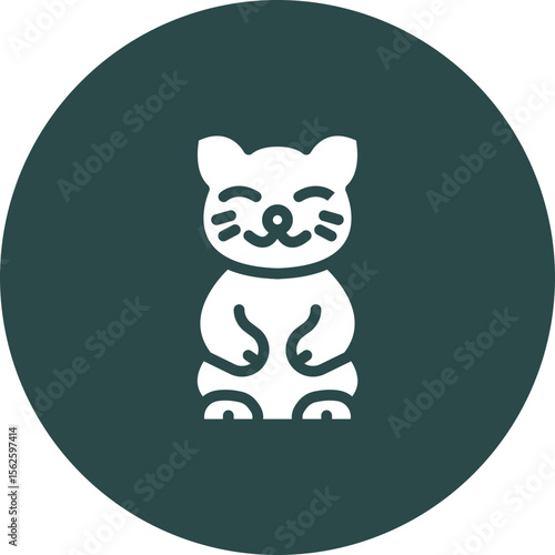 Lucky Cat Vector Icon Design