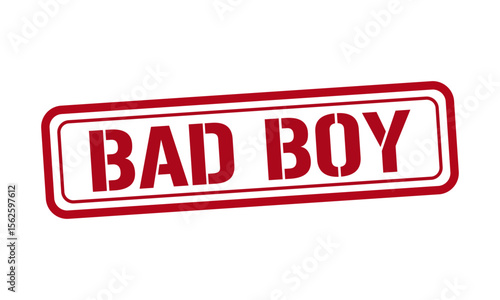 BAD BOY red stamp text vector, rubber stamp