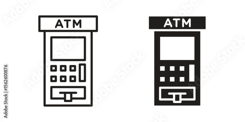 ATM machine icon vector collection. vector stock symbol illustrations