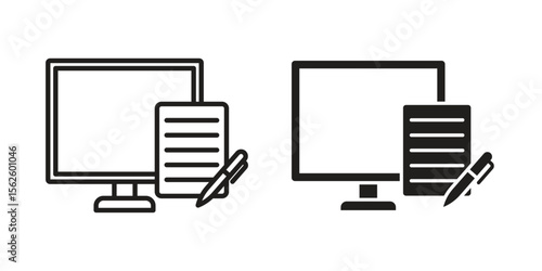 Blended learning icon vector collection. vector stock symbol illustrations