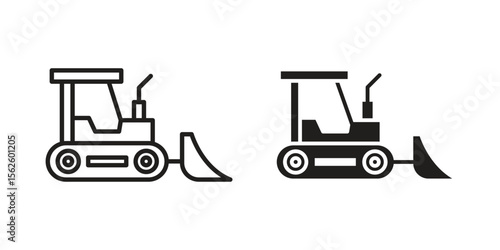Bulldozer icon vector collection. vector stock symbol illustrations