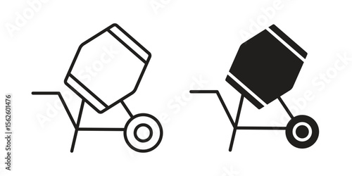 cement mixers icon vector collection. vector stock symbol illustrations
