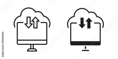 Cloud computing icon vector collection. vector stock symbol illustrations
