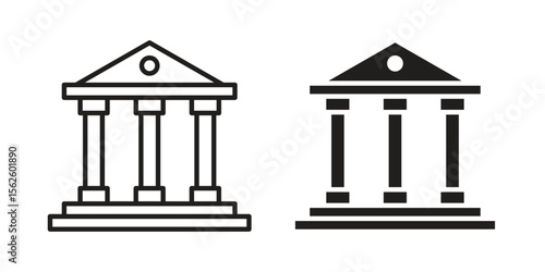 Courthouse icon vector collection. vector stock symbol illustrations