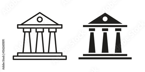 Courthouse icon vector collection. vector stock symbol illustrations