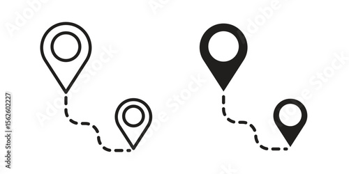 Distance icon vector collection. vector stock symbol illustrations