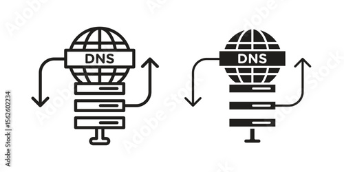 DNS icon vector collection. vector stock symbol illustrations