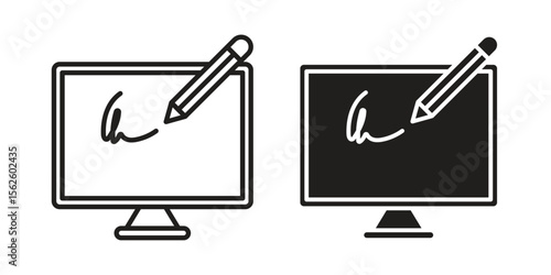 Electronic signature icon vector collection. vector stock symbol illustrations