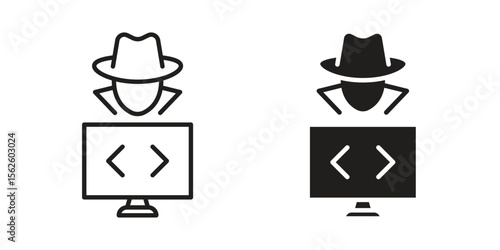Hacker icon vector collection. vector stock symbol illustrations