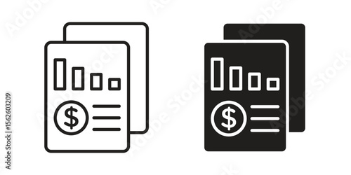 Income statement icon vector collection. vector stock symbol illustrations