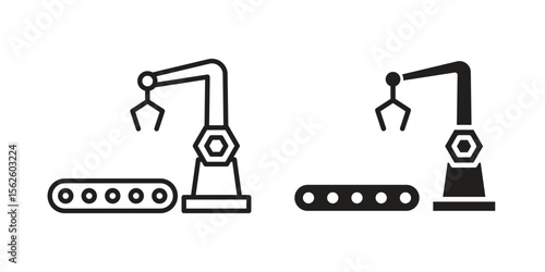 Industrial robot icon vector collection. vector stock symbol illustrations