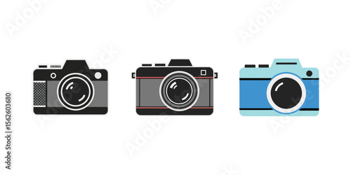 Vector icon of a photo camera, flat minimal design for photography and media themes, eps 10