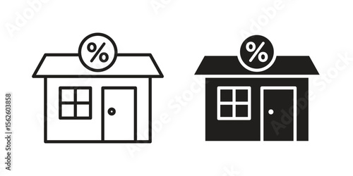 Mortgage rate icon vector collection. vector stock symbol illustrations