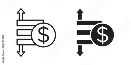 Operating profit loss icon vector collection. vector stock symbol illustrations