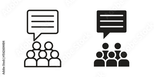 Public opinion icon vector collection. vector stock symbol illustrations