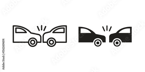 Rear end collision icon vector collection. vector stock symbol illustrations
