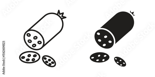 Salami icon vector collection. vector stock symbol illustrations