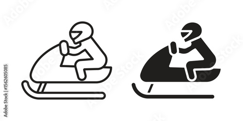 Snowmobile sport icon vector collection. vector stock symbol illustrations