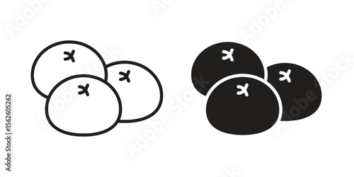 Steamed bread icon vector collection. vector stock symbol illustrations