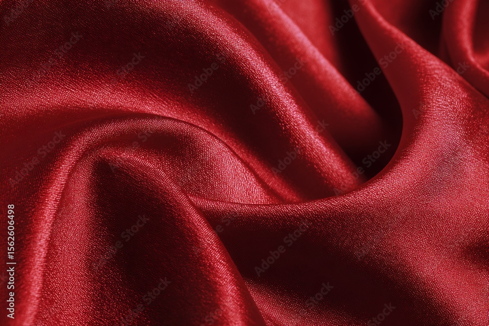Obraz premium Draped Dark Red Satin Fabric Texture