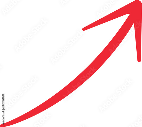Red Upward Arrow Growth, Progress, and Success Icon